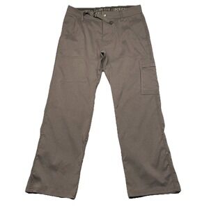 PrAna Zion II Cargo Belted Roll Snap Hiking‎ Trail Pants Mens 30 Brown Gray